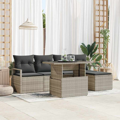 Tuin Sofa Set Met Opslag 6 Pcs Poly Rattan