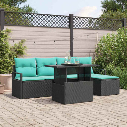 Tuin Sofa Set Met Opslag 6 Pcs En Rood Poly Rattan