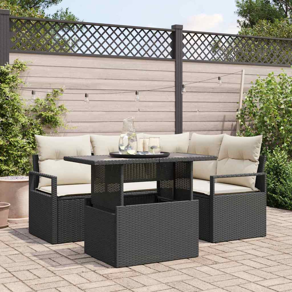 Tuin Sofa Set Met Kussen 5 Pcs Poly Rattan
