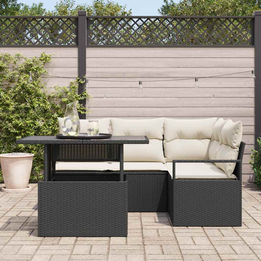 Tuin Sofa Set Met Kussen 5 Pcs Poly Rattan