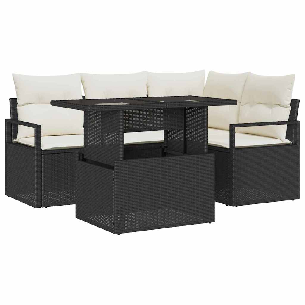 Tuin Sofa Set Met Kussen 5 Pcs Poly Rattan