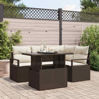Tuin Sofa Set Met Kussen 5 Pcs Poly Rattan