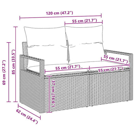 Tuin Sofa Set 5 St 4-Aantal Zitplaatsen