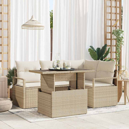 Tuin Sofa Set Met Kussen 5 Pcs Poly Rattan