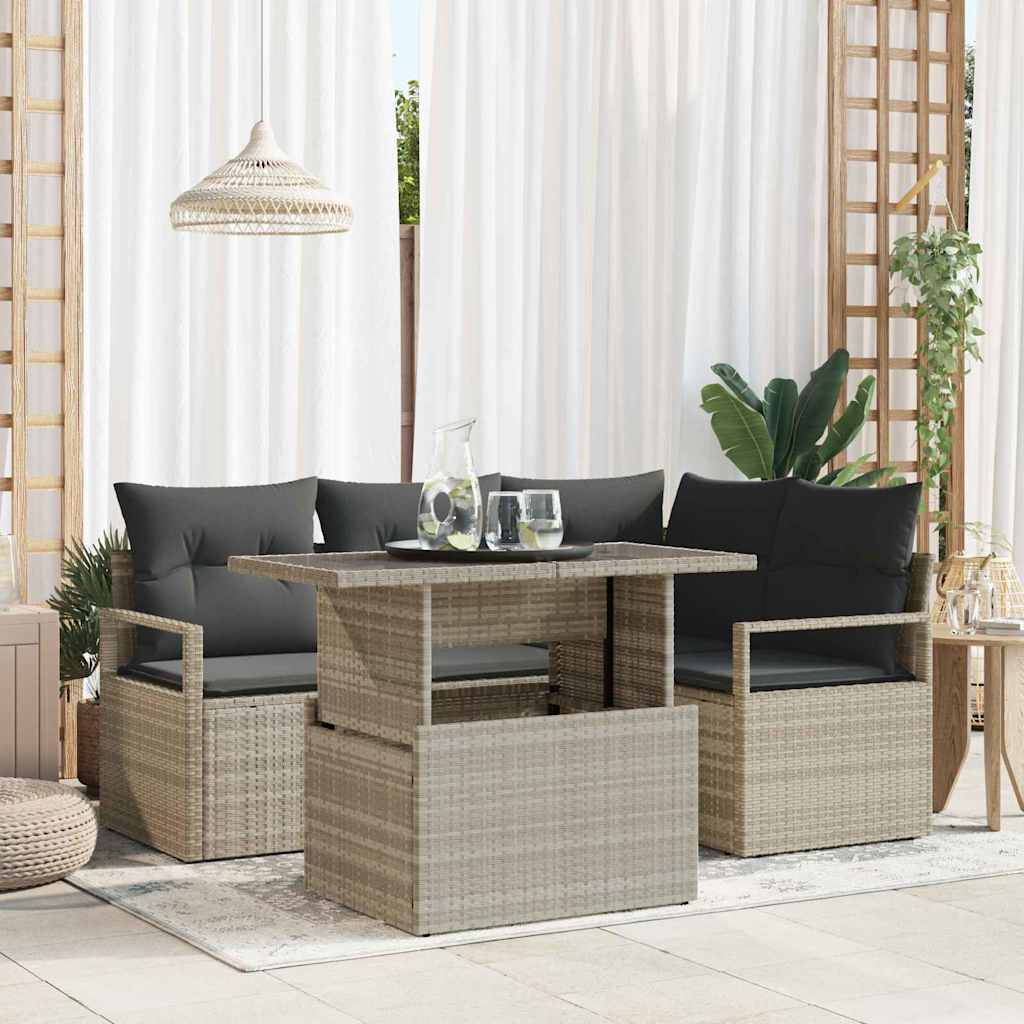 Tuin Sofa Set Met Kussen 5 Pcs Poly Rattan
