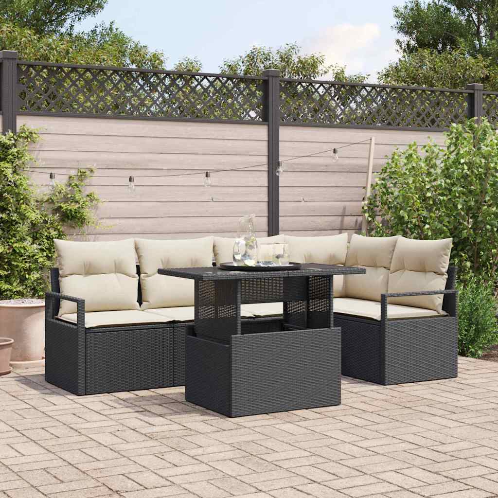 Tuin Sofa Set Met Opslag 6 Pcs Poly Rattan