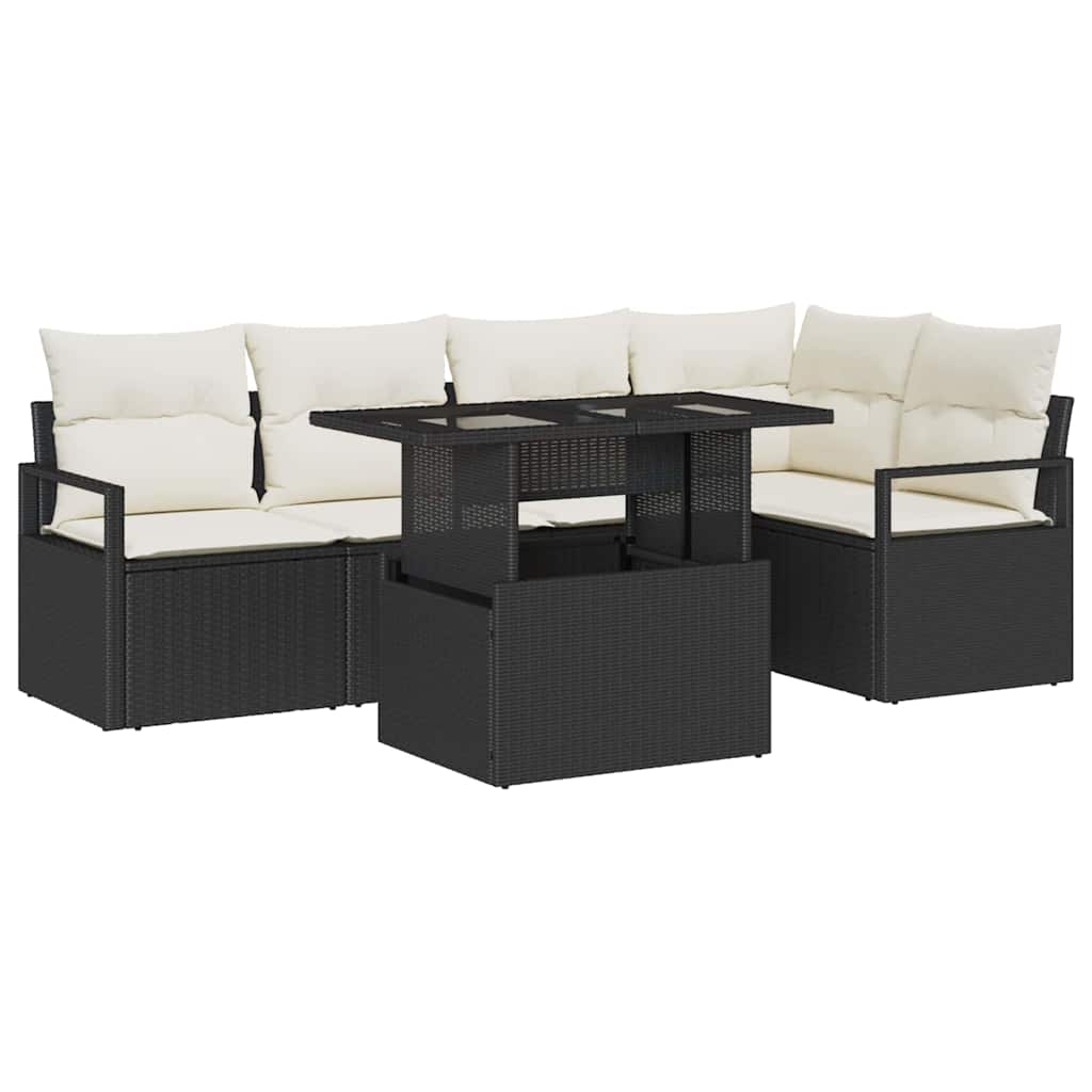 Tuin Sofa Set Met Opslag 6 Pcs Poly Rattan