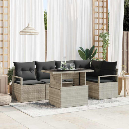 Tuin Sofa Set Met Opslag 6 Pcs Poly Rattan