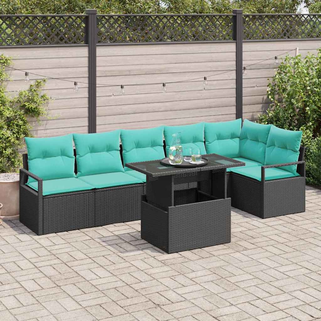 Tuin Sofa Set Met Opslag 7 Pcs En Rood Poly Rattan
