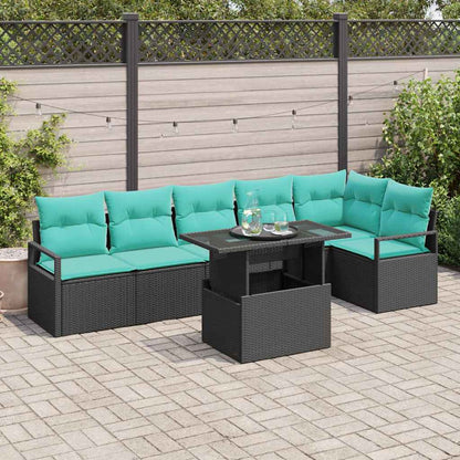 Tuin Sofa Set Met Opslag 7 Pcs En Rood Poly Rattan