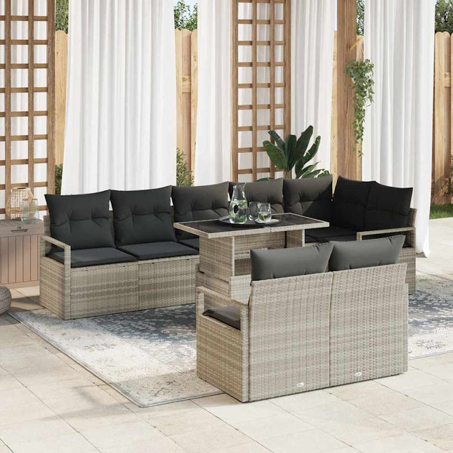 Tuin Sofa Set Met Kussen 9 Pcs Poly Rattan
