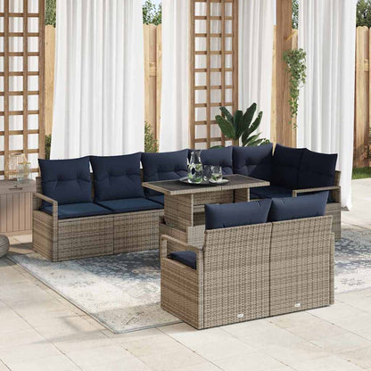 Tuin Sofa Set Met Opslag 9 Pcs En Rood Poly Rattan