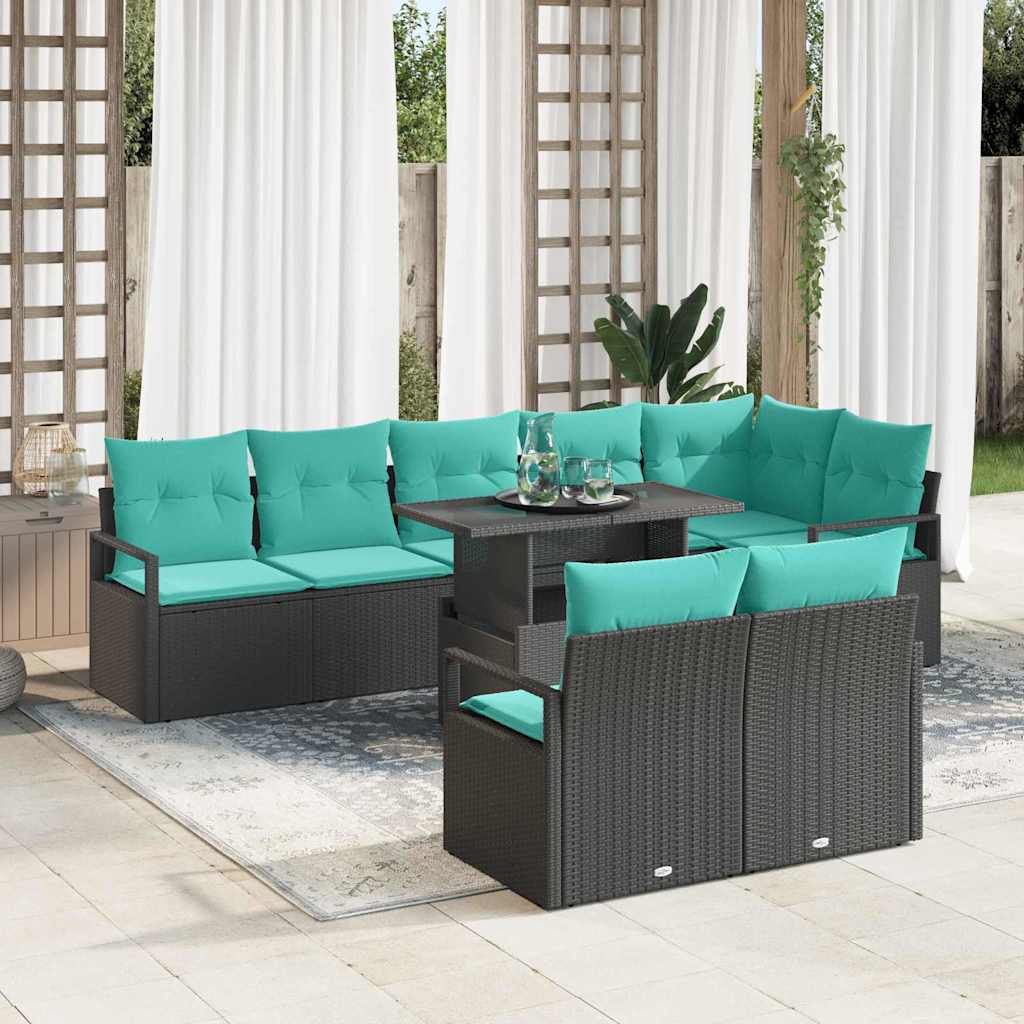 Tuin Sofa Set Met Opslag 9 Pcs En Rood Poly Rattan