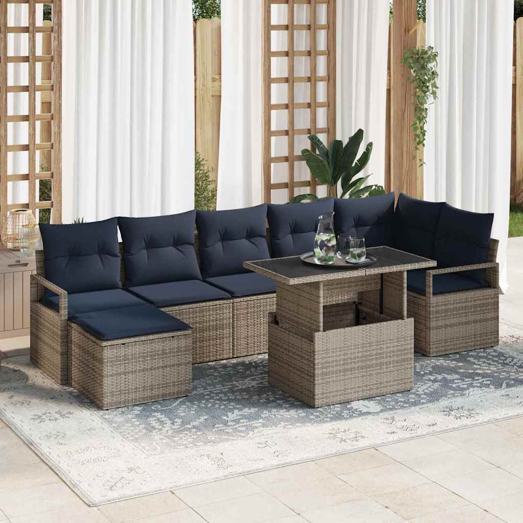 Tuin Sofa Set Met Kussen 8 Pcs En Rood Poly Rattan
