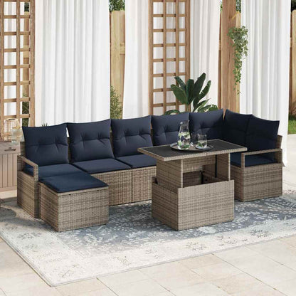 Tuin Sofa Set Met Kussen 8 Pcs En Rood Poly Rattan