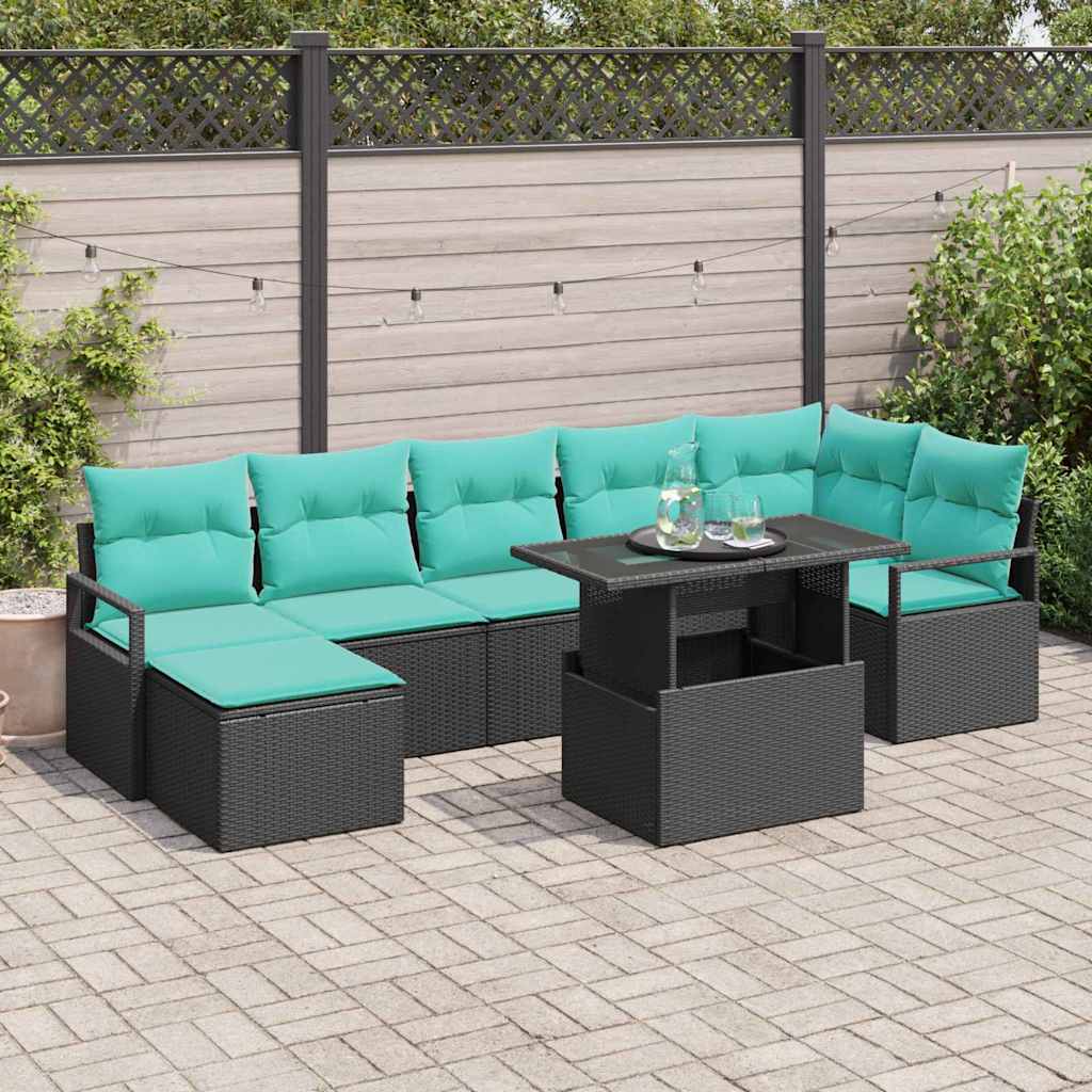 Tuin Sofa Set Met Kussen 8 Pcs En Rood Poly Rattan