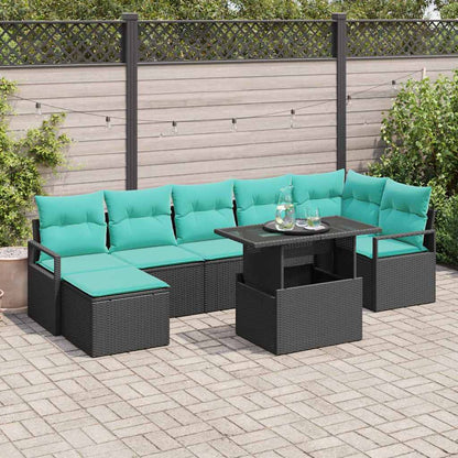 Tuin Sofa Set Met Kussen 8 Pcs En Rood Poly Rattan