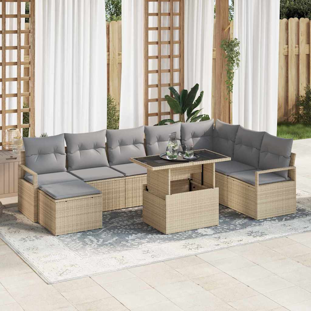 Tuin Sofa Set Met Kussen 9 Pcs