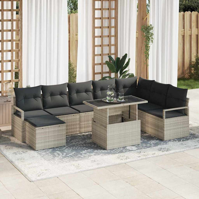 Tuin Sofa Set Met Kussen 9 Pcs