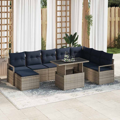 Tuin Sofa Set Met Kussen 9 Pcs En Rood Poly Rattan