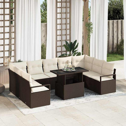 Tuin Sofa Set Met Kussen 10 Pcs En Licht Poly Rattan