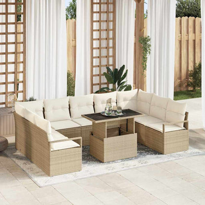 Tuin Sofa Set Met Kussen 10 Pcs Poly Rattan