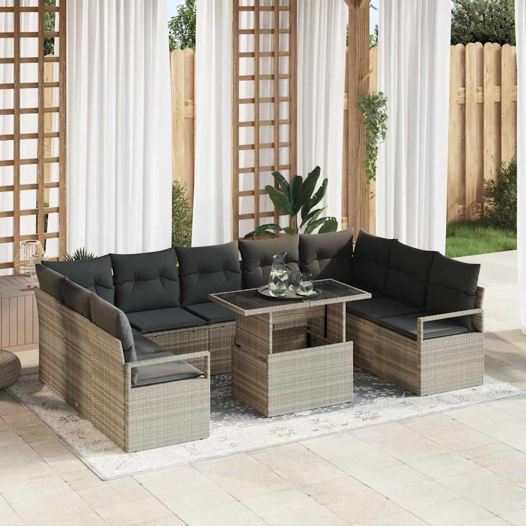 Tuin Sofa Set Met Kussen 10 Pcs Poly Rattan