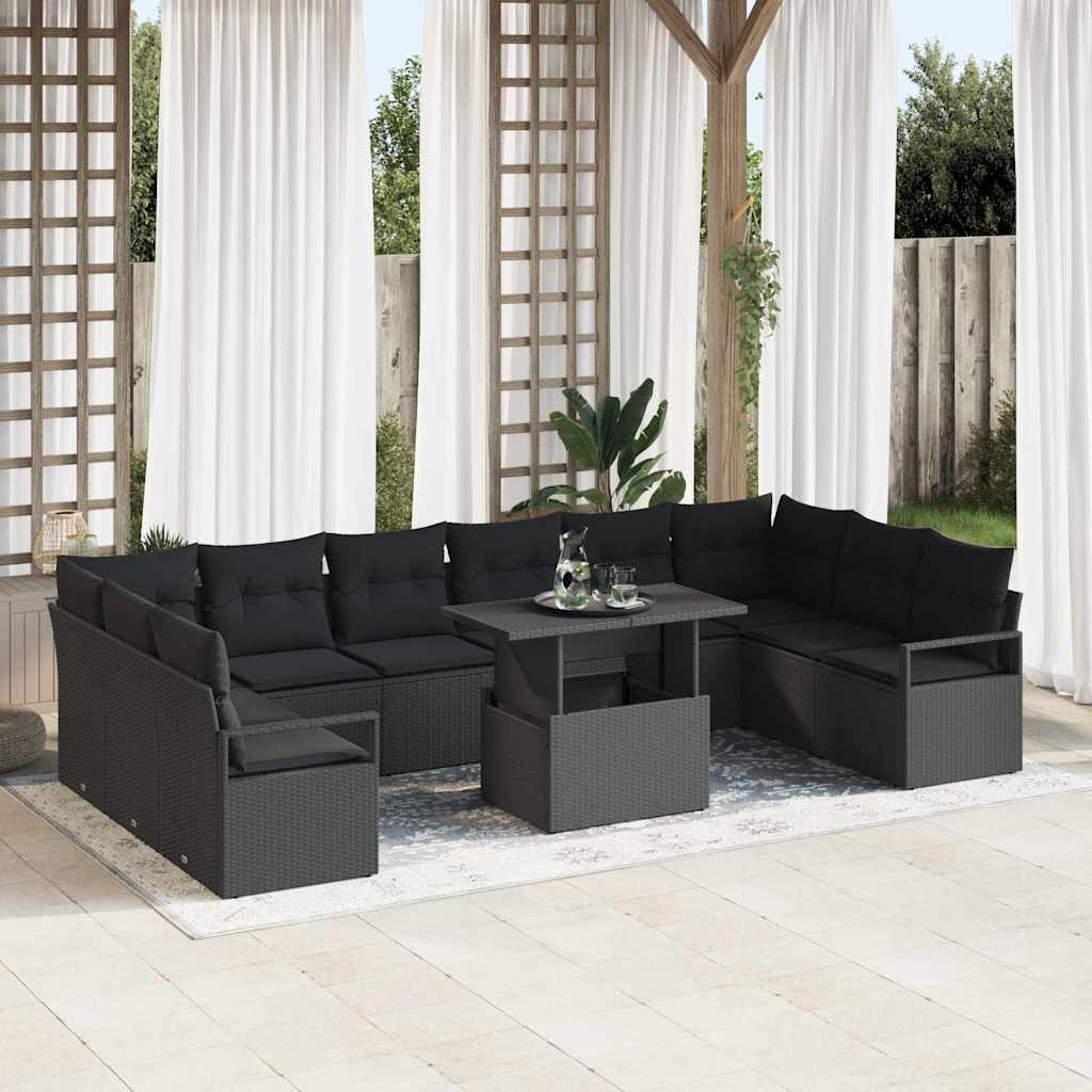 Tuin Sofa Set Met Kussen 11 Pcs Poly Rattan