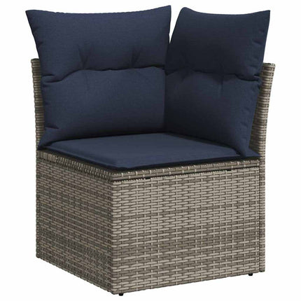 Tuin Sofa Set 11 Pcs En Marineblauw Poly Rattan