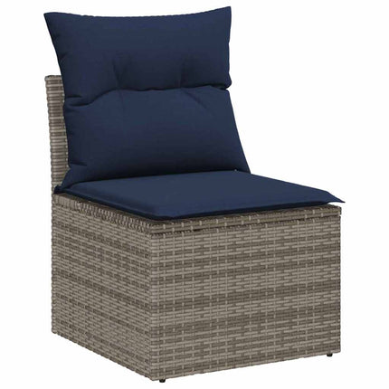 Tuin Sofa Set 11 Pcs En Marineblauw Poly Rattan