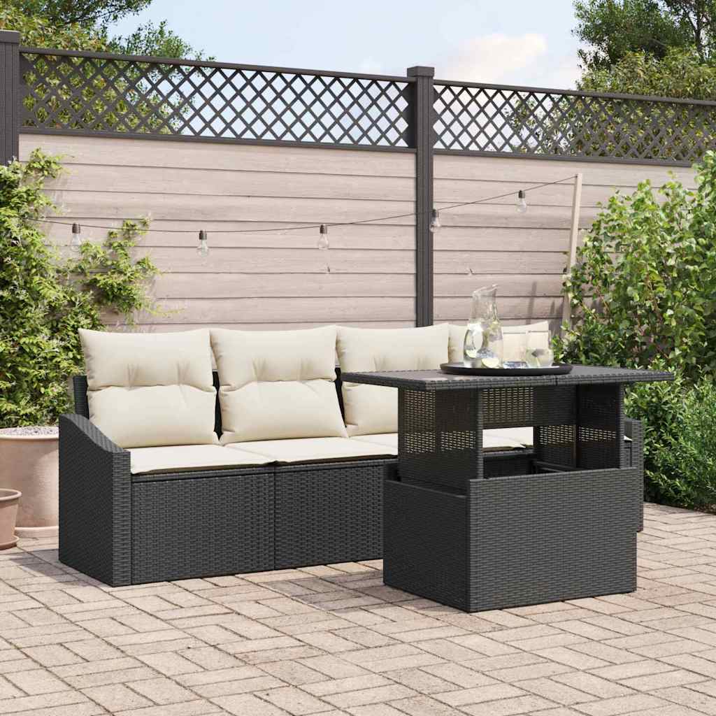 Tuin Sofa Set Met Kussen 5 Pcs Poly Rattan