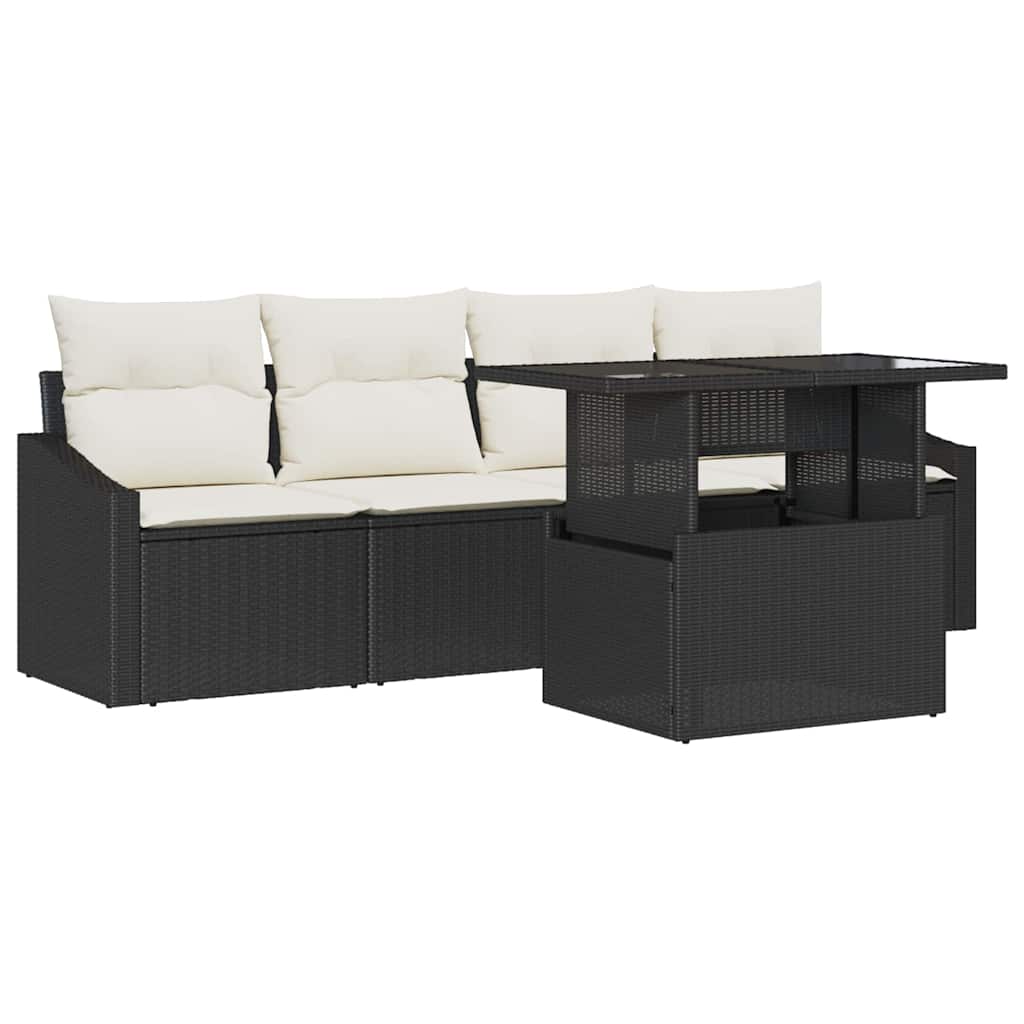 Tuin Sofa Set Met Kussen 5 Pcs Poly Rattan