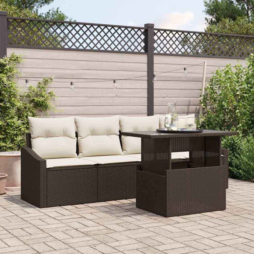 Tuin Sofa Set Met Kussen 5 Pcs Poly Rattan