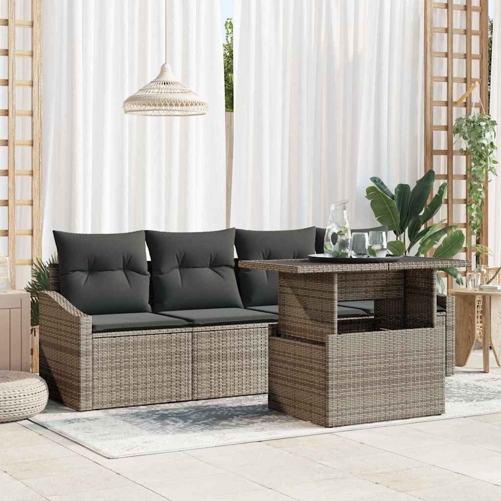 Tuin Sofa Set Met Kussen 5 Pcs Poly Rattan
