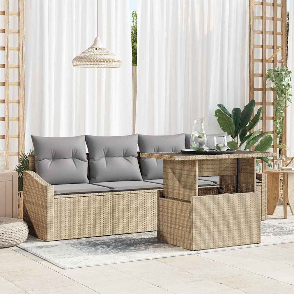Tuin Sofa Set Met Kussen 5 Pcs Poly Rattan
