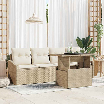 Tuin Sofa Set Met Kussen 5 Pcs Poly Rattan