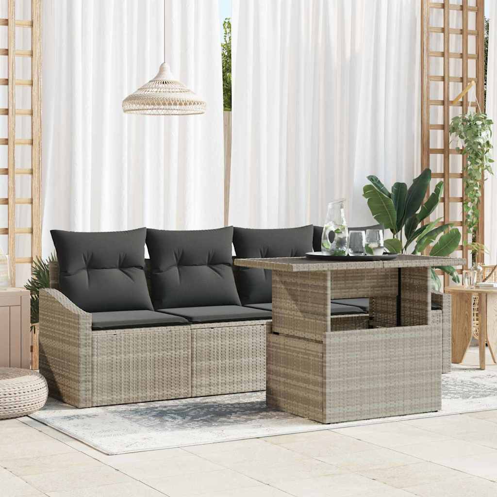 Tuin Sofa Set Met Kussen 5 Pcs Poly Rattan
