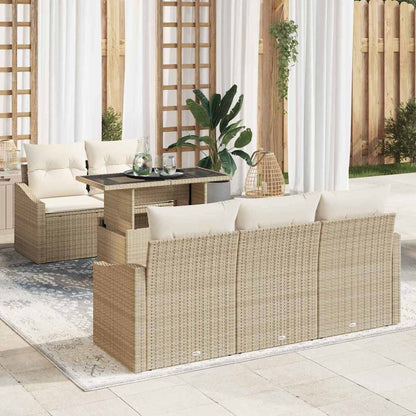 Tuin Sofa Set Met Kussen 6 Pcs Poly Rattan