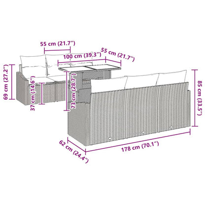 Tuin Sofa Set Met Kussen 7 Pcs 100 X 55 X 73 Cm