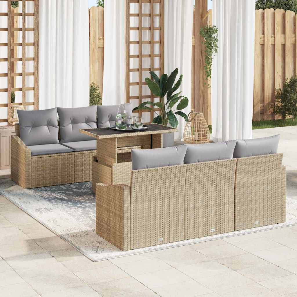 Tuin Sofa Set Met Kussen 7 Pcs 100 X 55 X 73 Cm