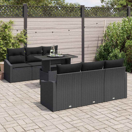 Tuin Sofa Set Met Opslag Met Kussen 7 Pcs Poly Rattan