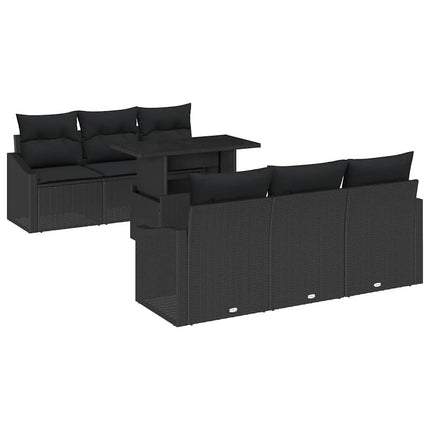 Tuin Sofa Set Met Opslag Met Kussen 7 Pcs Poly Rattan