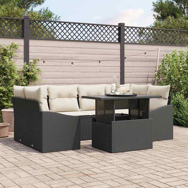Tuin Sofa Set Met Opslag 7 Pcs Poly Rattan