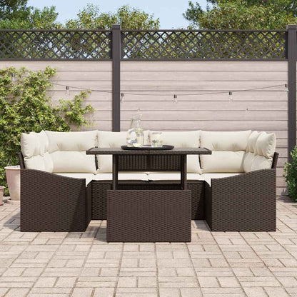 Tuin Sofa Set Met Kussen 7 Pcs Poly Rattan