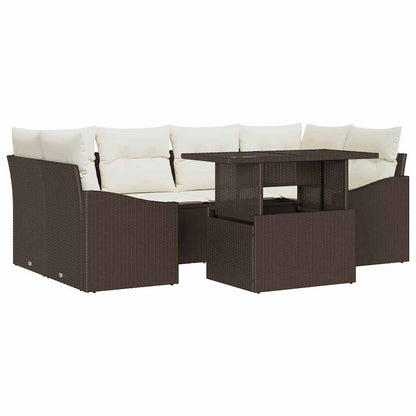 Tuin Sofa Set Met Kussen 7 Pcs Poly Rattan