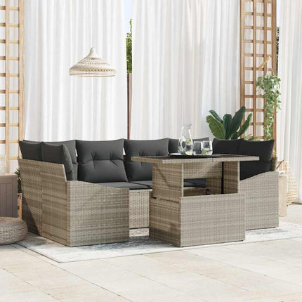 Tuin Sofa Set Met Opslag 7 Pcs Poly Rattan