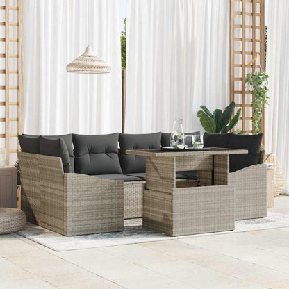 Tuin Sofa Set Met Kussen 7 Pcs Poly Rattan