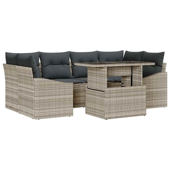 Tuin Sofa Set Met Opslag 7 Pcs Poly Rattan