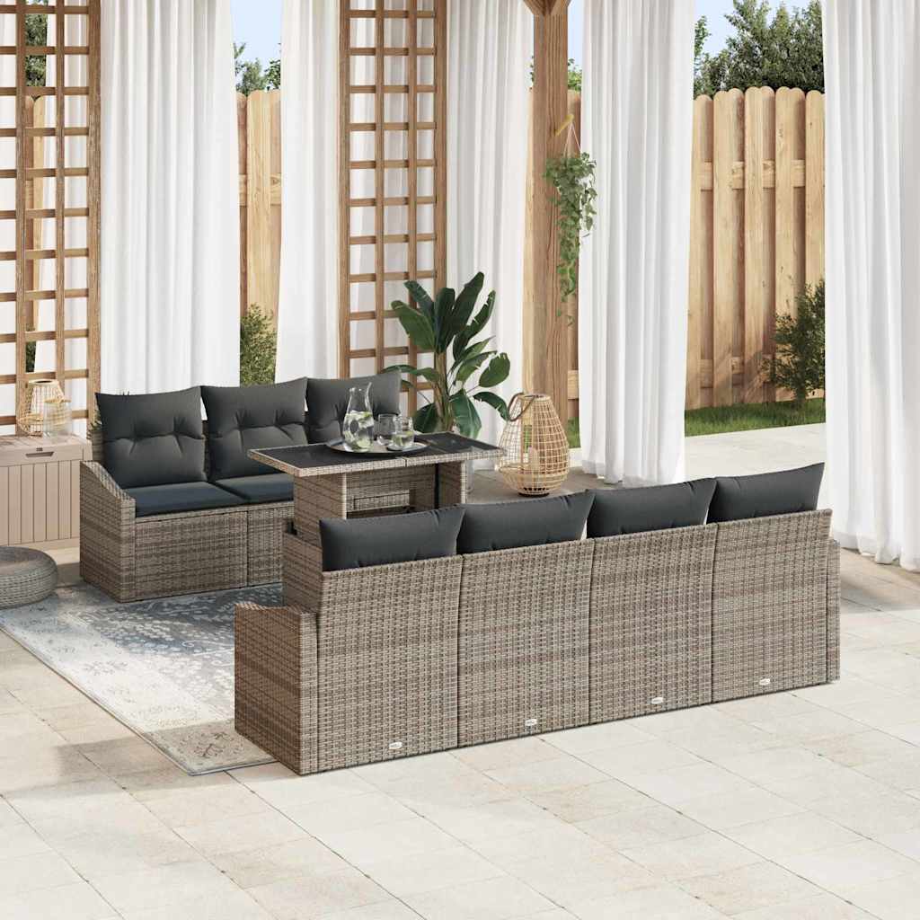 Tuin Sofa Set Met Kussen 8 Pcs Poly Rattan