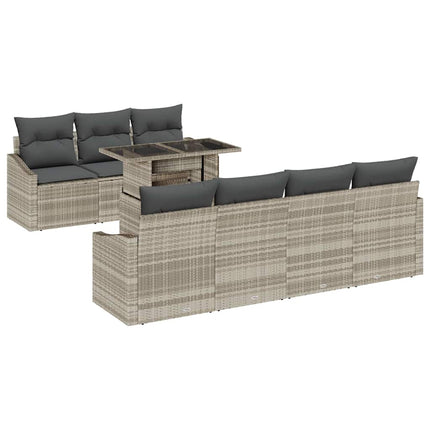 Tuin Sofa Set Met Kussen 8 Pcs Poly Rattan